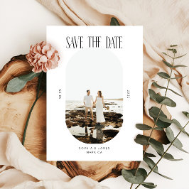 Moderne Minimaal Typography Foto Ovaal Save The Date