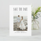 Moderne Minimaal Typography Foto Save The Date (Staand voorkant)