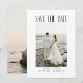 Moderne Minimaal Typography Foto Save The Date (Voorkant / Achterkant)