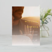 Moderne Minimaal Typography Foto Save the Date Folie Uitnodiging (Staand Voorkant)