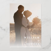 Moderne Minimaal Typography Foto Save the Date Folie Uitnodiging (Achterkant)