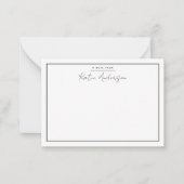 Moderne Minimaal Typography Script Zwarte Notitiek Notitiekaartje (Voorkant)
