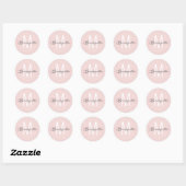 Moderne Minimaal Typography Stof Roze Monogram Ronde Sticker (Vel)