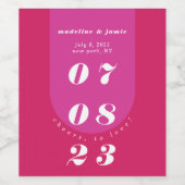 Moderne Minimaal Vet Roze Retro Boog Vet Wijn Etiket (Enkel label)