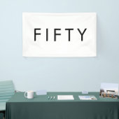 Moderne Minimaal Vijftig Bold 50ste Verjaardagsfee Spandoek (Beurs)