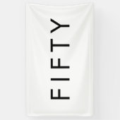 Moderne Minimaal Vijftig Bold 50ste Verjaardagsfee Spandoek (Verticaal)