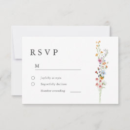 Moderne Minimaal Wilde Bloemen Trouw RSVP Kaart