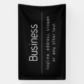 Moderne Minimaal Zakelijke Naam & andere Info | Zw Spandoek (Verticaal)