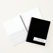 Moderne Minimaal Zwart & Wit Design Notitieboek (Binnen)