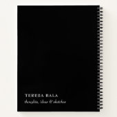 Moderne Minimaal Zwart & Wit Ontwerp Notitieboek (Achterkant)