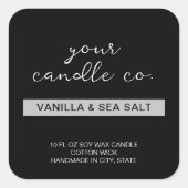 Moderne Minimaal Zwarte Kaars Label (Voorkant)