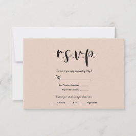 Moderne Minimaal Zwarte Type ELKE KLEUR Trouw RSVP Kaartje