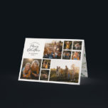 Moderne minimal 11 foto botanische familie feestdagen kaart<br><div class="desc">vrolijk kerstfeest. Moderne minimal multi foto waterverf loof script vakantie kaart. Handbeschilderde eucalyptus,  minimaal gebladerte en moderne rustieke rotan krans geven deze vakantiekaart een luxe uitstraling. In classy sage groen,  zwart,  groen,  bruin en grijs. Jaar in review 11 fotoontwerp.</div>