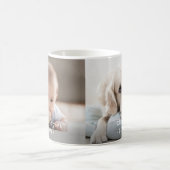 Moderne Minimal 2 foto Witte tekst Overlay Keepsak Koffiemok (Center)