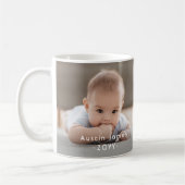 Moderne Minimal 2 foto Witte tekst Overlay Keepsak Koffiemok (Links)