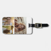 Moderne Minimal 3 Fotocollage met Contactgegevens Bagagelabel (Voorkant horizontaal)