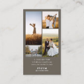 Moderne minimal 4 fotocollagefotograaf visitekaartje (Achterkant)