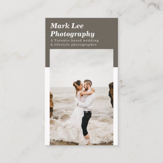 Moderne minimal 4 fotocollagefotograaf visitekaartje (Voorkant)