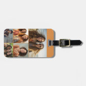 Moderne Minimal 5 Fotocollage met Contactgegevens Bagagelabel (Voorkant horizontaal)