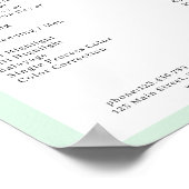 Moderne Minimal Arch Green Salon prijslijst Poster (Hoek)