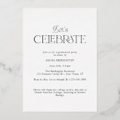 Moderne Minimal Arch Photo Graduation Party Folie Uitnodiging (Achterkant)