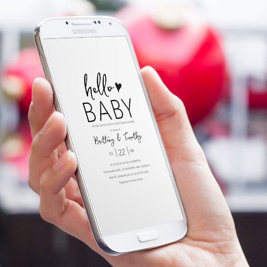 Moderne Minimal Baby Shower Kaart