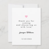 Moderne minimal baby shower mama foto dank u bedankkaart (Achterkant)