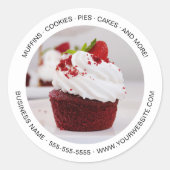 Moderne Minimal Bakery Custom Foto Wit Ronde Sticker (Voorkant)