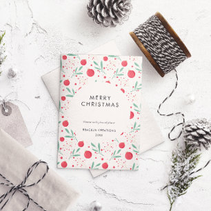 Moderne Minimal Bauble Pattern Corporate Kerstmis Feestdagenkaart