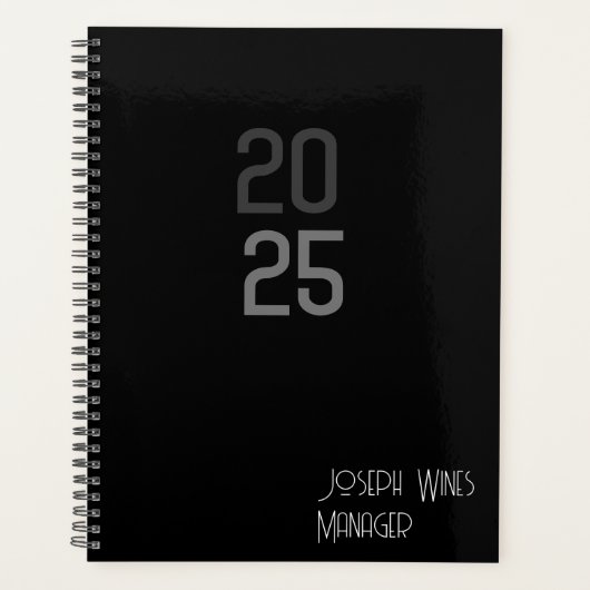 Moderne Minimal Black 2025 Planner (Voorkant)