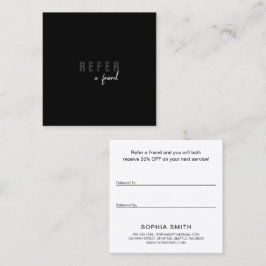Moderne Minimal Black Eenvoudige Klant Aanbevelingskaartje