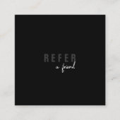 Moderne Minimal Black Eenvoudige Klant Aanbevelingskaartje (Voorkant)