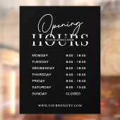 Moderne minimal Black Logo Business openingstijden Raamsticker (Vel 2)