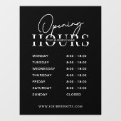 Moderne minimal Black Logo Business openingstijden Raamsticker (Vel)
