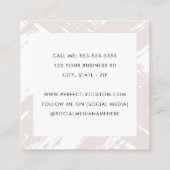 Moderne minimal bleek roos grey penseelstreken vierkante visitekaartje (Achterkant)