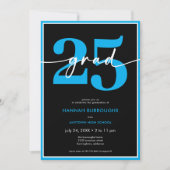 Moderne Minimal Blue Script Graduation Party Kaart (Voorkant)