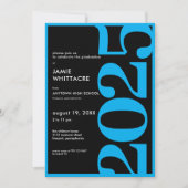 Moderne Minimal Blue Typography Graduation Party Kaart (Voorkant)