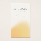 Moderne Minimal Blur Yellow Oorbellen Display Kaar Visitekaartje (Voorkant)