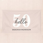 Moderne Minimal Blush Pink Typografie 50ste verjaa Spandoek