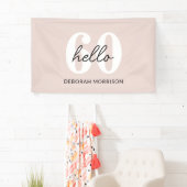 Moderne Minimal Blush Pink Typografie 60ste verjaa Spandoek (Insitu)