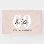 Moderne Minimal Blush Pink Typografie 60ste verjaa Spandoek (Horizontaal)