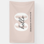 Moderne Minimal Blush Pink Typografie 60ste verjaa Spandoek (Verticaal)