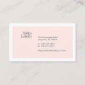 Moderne Minimal Blush Pink & White Typographic Visitekaartje (Voorkant)
