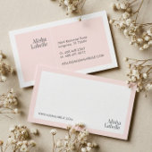 Moderne Minimal Blush Pink & White Typographic Visitekaartje