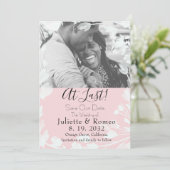 Moderne minimal blush velum bloemenfoto save the date (Staand voorkant)