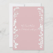 Moderne minimal blush velum bloemenfoto save the date (Achterkant)