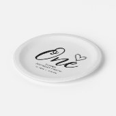 Moderne Minimal Boho 1e verjaardag Papieren Bordje (Gekanteld)