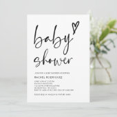 Moderne minimal Boho Baby shower uitnodiging (Staand voorkant)