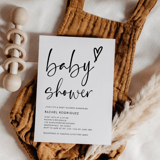Moderne minimal Boho Baby shower uitnodiging