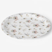 Moderne Minimal Boho Floral Design Papieren Borden Bordje (Gekanteld)